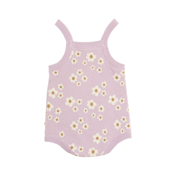 Jacquard Summer Knit Romper - Orchid Bloom