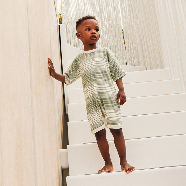 Slouchy Rib Knit Romper - Forest Sage