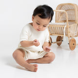 Slouchy Rib Knit Romper - Pristine