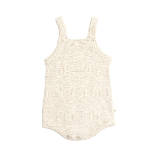 Rainbow Knit Summer Romper - Oatmeal