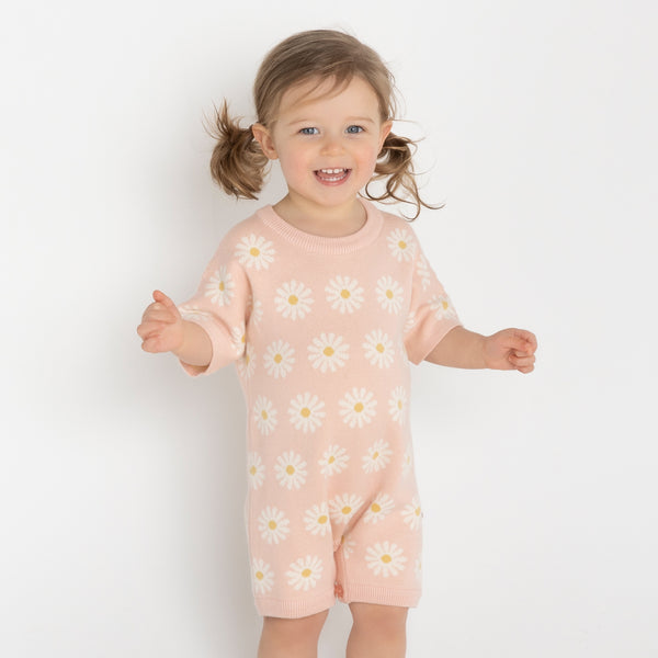 Slouchy Jacquard Knit Romper - Darling Daisy