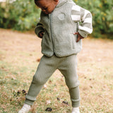 Organic Chunky Rib Knit Pant - Olive