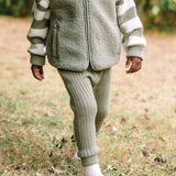 Organic Chunky Rib Knit Pant - Olive