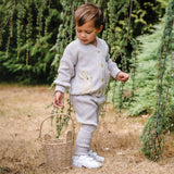 Organic Chunky Rib Knit Pant - Snow Marle