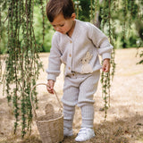 Organic Chunky Rib Knit Pant - Snow Marle