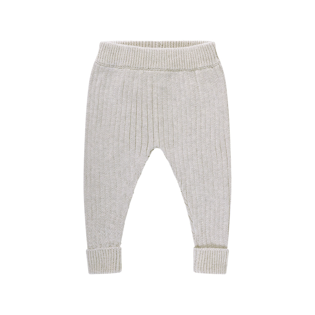 Organic Chunky Rib Knit Pant - Snow Marle