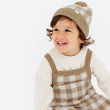 Jacquard Knit Overall - Neutral Gingham