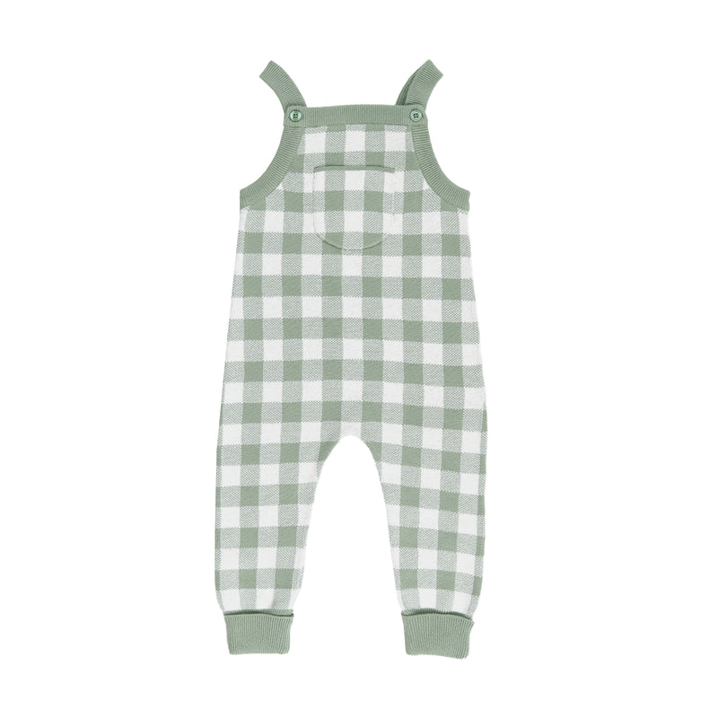 Jacquard Knit Overall - Sage Gingham