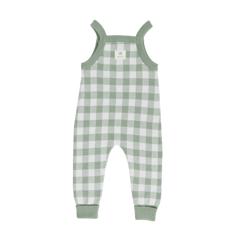 Jacquard Knit Overall - Sage Gingham