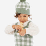 Jacquard Knit Overall - Sage Gingham
