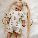 Slouchy Knit Christmas Romper - Reindeer