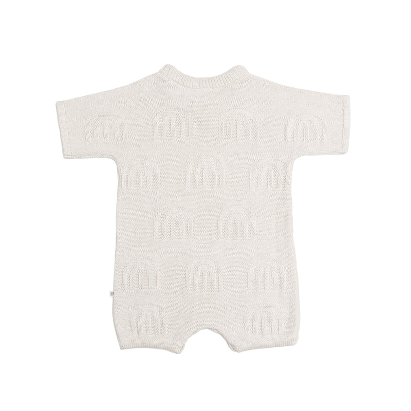Rainbow Slouchy Knit Romper - Oatmeal Rainbow