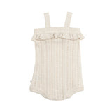 Frill Knit Summer Romper - Oatmeal Pointelle