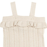 Frill Knit Summer Romper - Oatmeal Pointelle