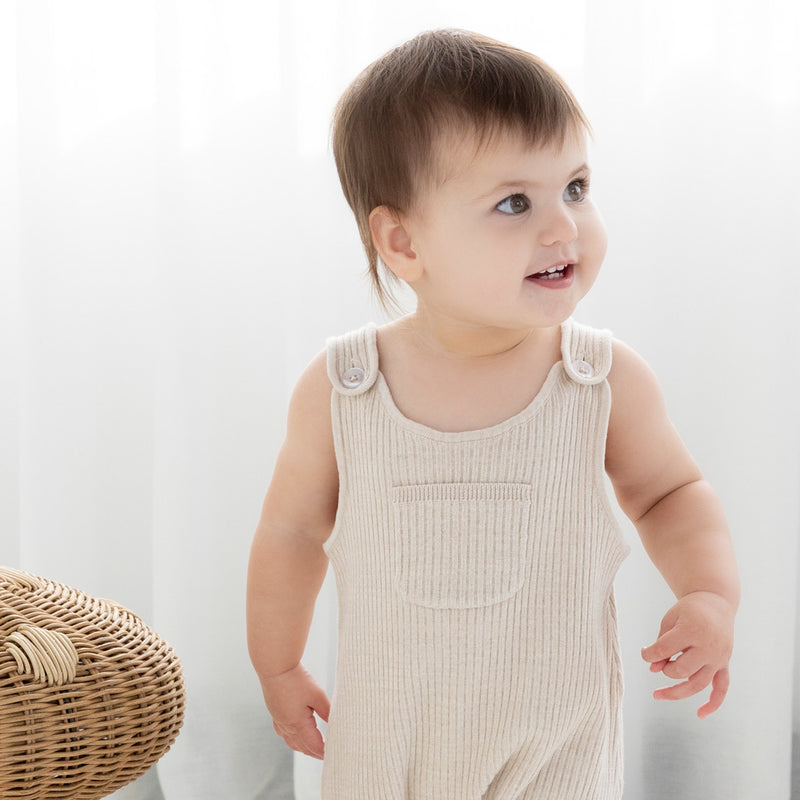 Slouchy Knit Overall - Sand