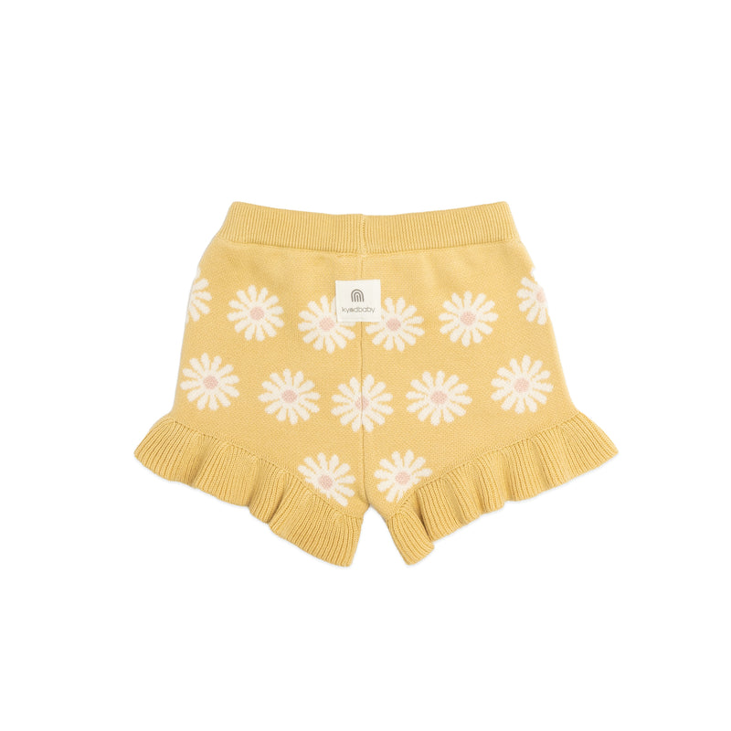 Jacquard Knit Frill Short - Buttercup Daisy