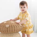 Jacquard Knit Frill Short - Buttercup Daisy