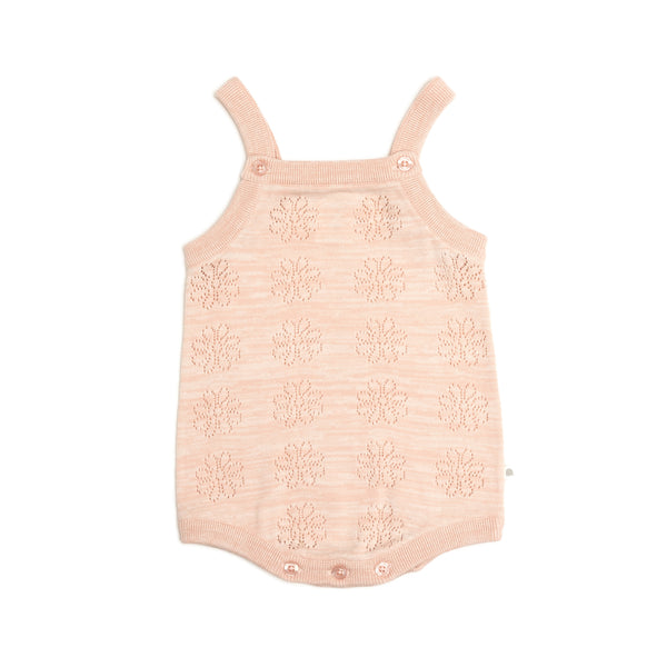 Pointelle Knit Summer Romper - Pink