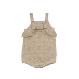 Pointelle Knit Frill Romper - Neutral