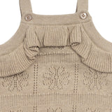 Pointelle Knit Frill Romper - Neutral