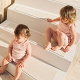 Jacquard Knit Frill Romper - Hibiscus