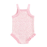 Jacquard Knit Frill Romper - Hibiscus