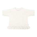 Pointelle Knit Frill Tee - Pristine