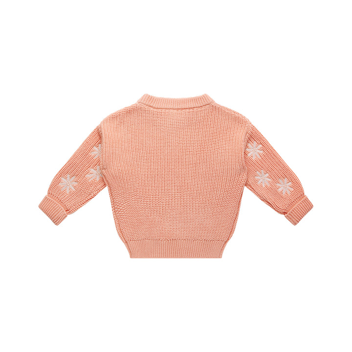 Embroidered Knit Jumper - Pearl