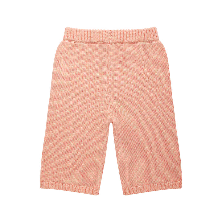 Embroidered Knit Flare Pant - Pearl