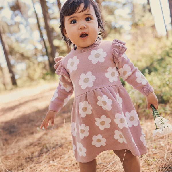 Jacquard Knit Dress - Wood Rose