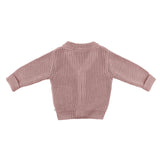 Chunky Knit Cardigan - Dusty Lilac