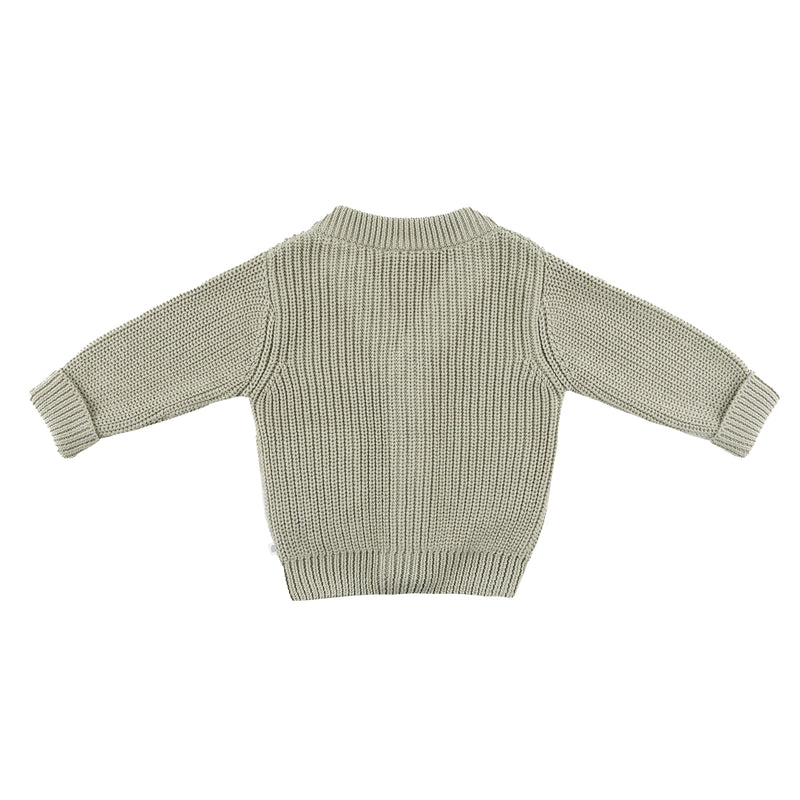 Chunky Knit Cardigan - Sage