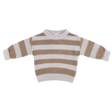 Textured Knit Jumper - Caramel Stripe