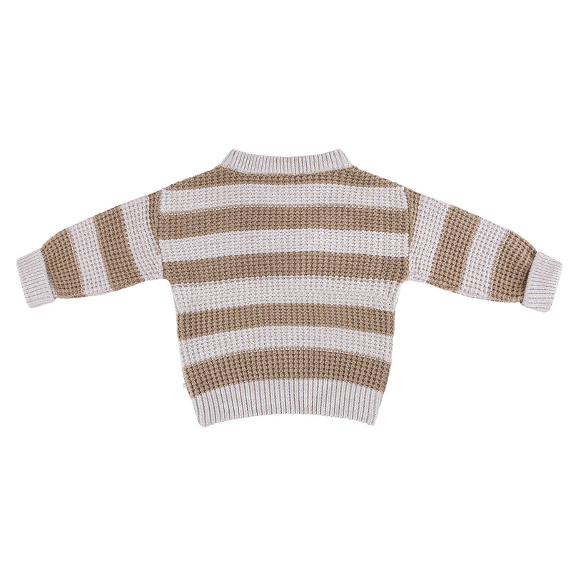 Textured Knit Jumper - Caramel Stripe