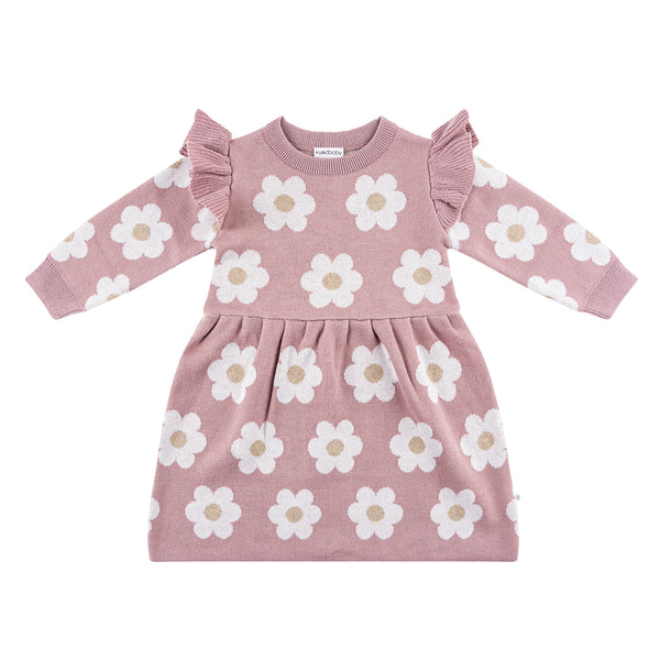 Jacquard Knit Dress - Wood Rose