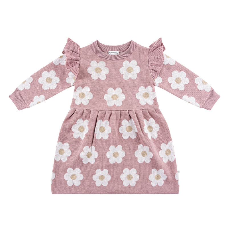 Jacquard Knit Dress - Wood Rose