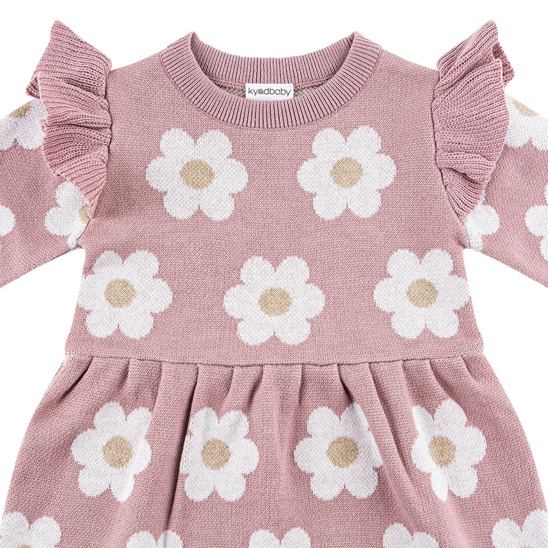 Jacquard Knit Dress - Wood Rose