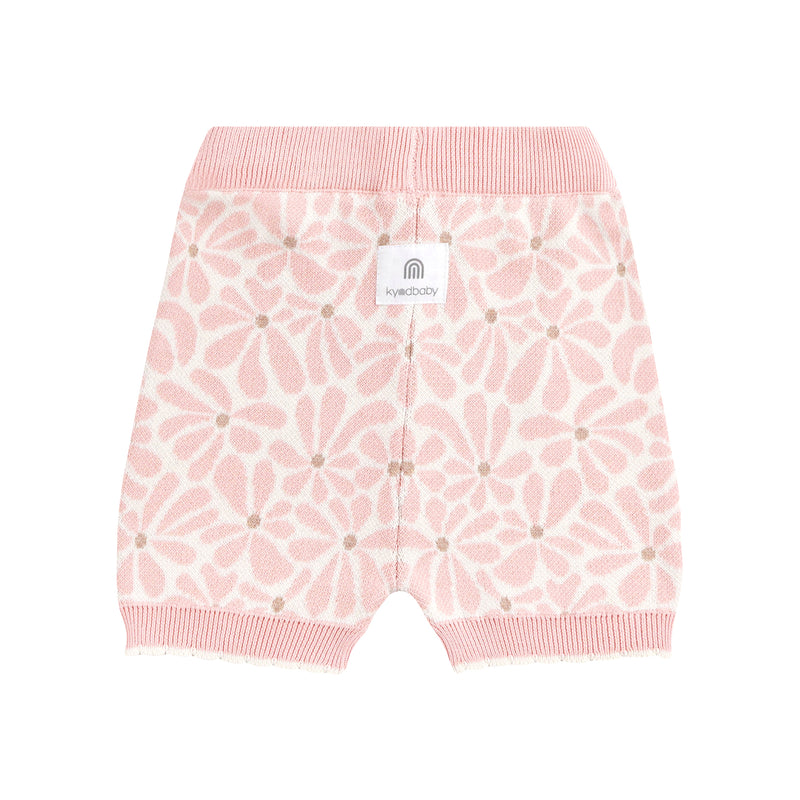 Jacquard Knit Scallop Bike Short - Hibiscus