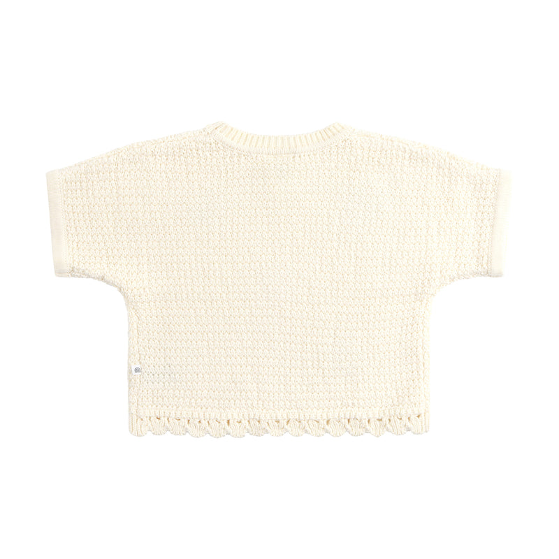 Beach Motif Knitted Tee - Coconut