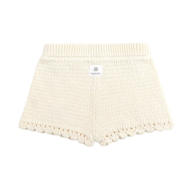 Beach Motif Knitted Short - Coconut