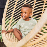 Palm Knit Jacquard Top - Sage