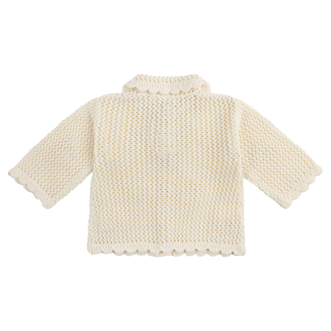 Knit Crochet Daisy Cardigan - Vanilla