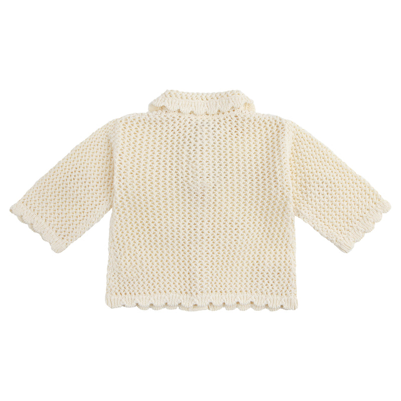 Knit Crochet Daisy Cardigan - Vanilla