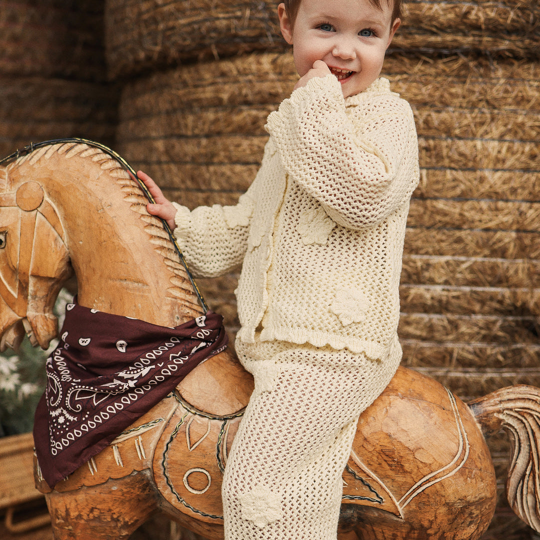 Crochet Flair Pant - Vanilla