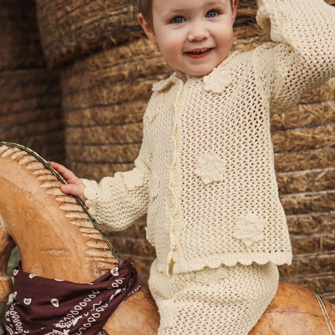 Crochet Flair Pant - Vanilla