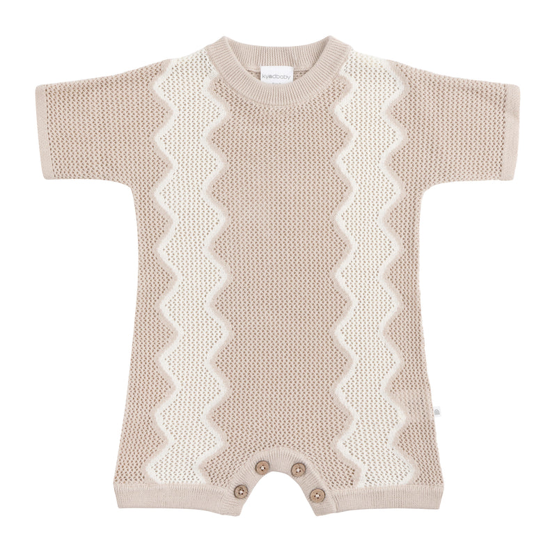 Slouchy Mesh Knit Romper - Shell