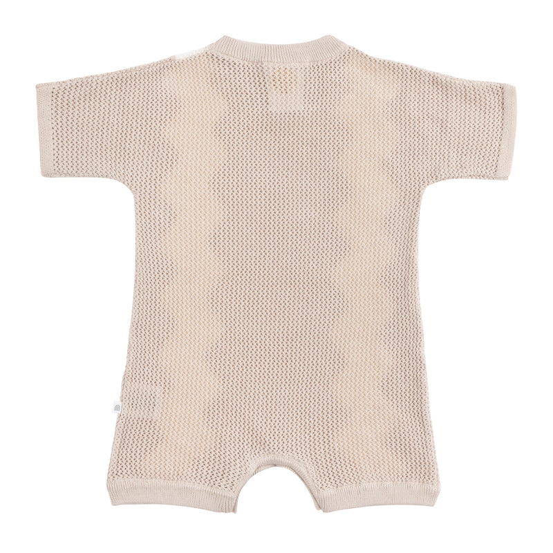 Slouchy Mesh Knit Romper - Shell