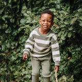 Knit Stripe Jumper - Olive Stripe