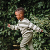 Knit Stripe Jumper - Olive Stripe