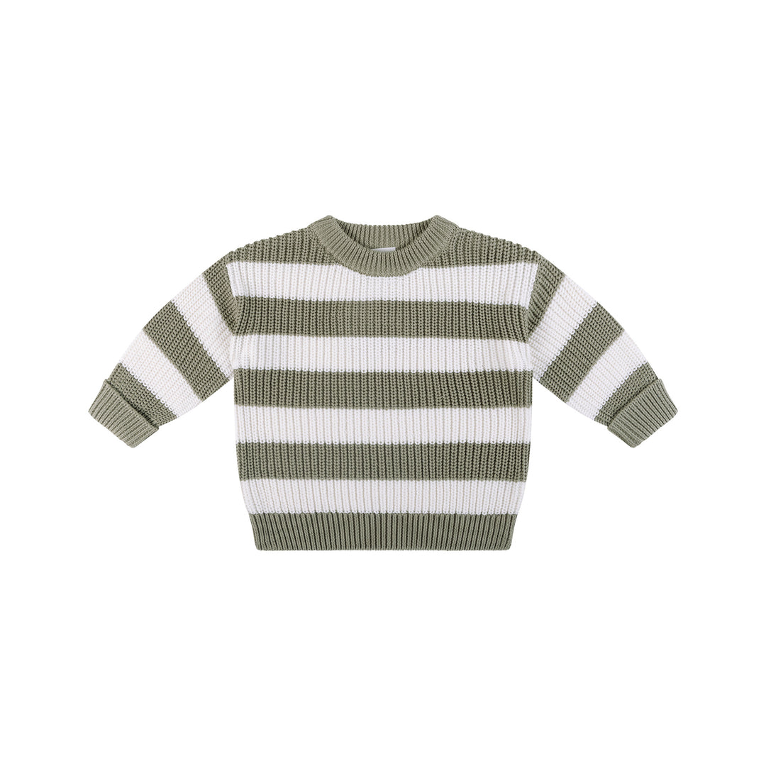 Knit Stripe Jumper - Olive Stripe